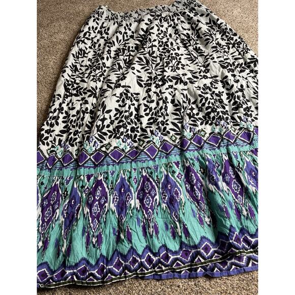 Soft Surroundings MAXI Skirt XL Womens Bohemian Artsy Hippie Peasant Floral Boho - Picture 1 of 6